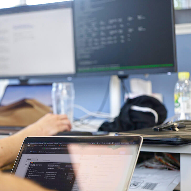 employee on computer