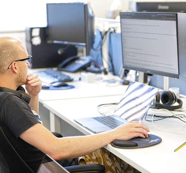 person working on computer